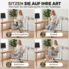 Ergonomische Kleermakerszit Bureaustoel, 360° Draaibare ADHD Meditatiestoel Met Wielen En Hoogteverstelling, Crème Wit