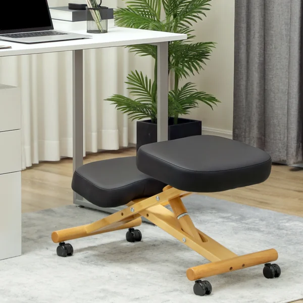 Ergonomische Kniestoel Met Wielen, Zithocker Ter Verbetering Van Nekpijn Voor Thuis En Kantoor