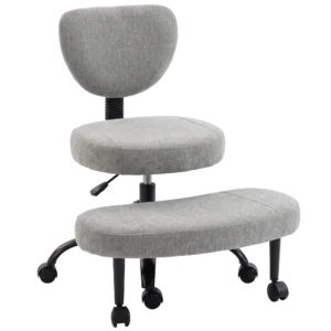 Ergonomische Naaistoel Bureaustoel, 360° Draaibare ADHD Meditatiestoel Met Wielen En Hoogteverstelling, Grijs