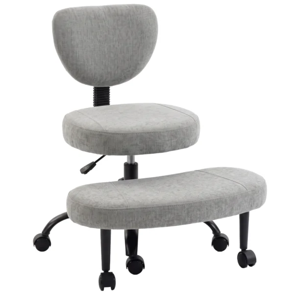 Ergonomische Naaistoel Bureaustoel, 360° Draaibare ADHD Meditatiestoel Met Wielen En Hoogteverstelling, Grijs