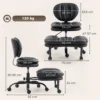 Ergonomische Naaistoel Bureaustoel, 360° Draaibare Meditatiestoel Met Wielen, Afneembare Voetensteun, Zwart