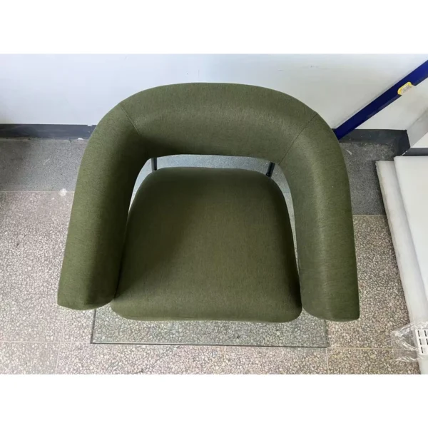 Essel Wohnzimmer Loungesessel Mit Dickem Kissen, Gepolstert Relaxsessel Mit Leinenoptik Stahlgestell Beige