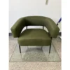 Essel Wohnzimmer Loungesessel Mit Dickem Kissen, Gepolstert Relaxsessel Mit Leinenoptik Stahlgestell Beige