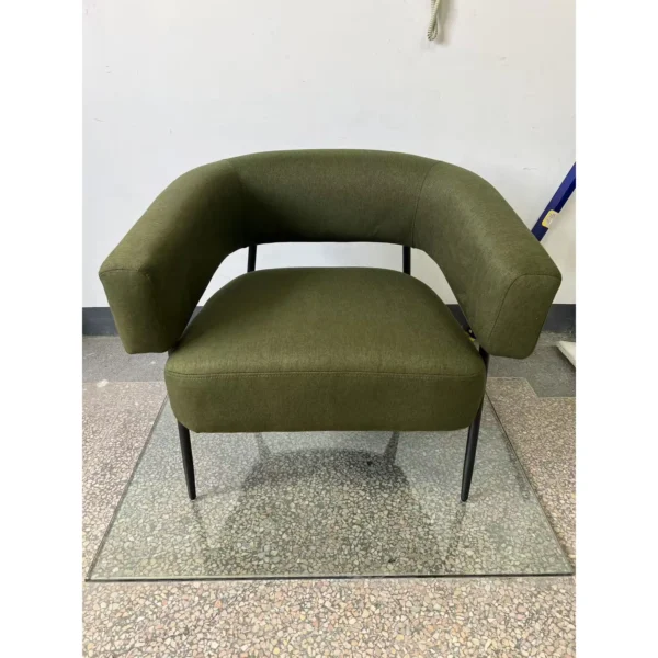 Essel Wohnzimmer Loungesessel Mit Dickem Kissen, Gepolstert Relaxsessel Mit Leinenoptik Stahlgestell Beige