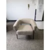 Essel Wohnzimmer Loungesessel Mit Dickem Kissen, Gepolstert Relaxsessel Mit Leinenoptik Stahlgestell Beige