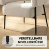 Essel Wohnzimmer Loungesessel Mit Dickem Kissen, Gepolstert Relaxsessel Mit Leinenoptik Stahlgestell Beige