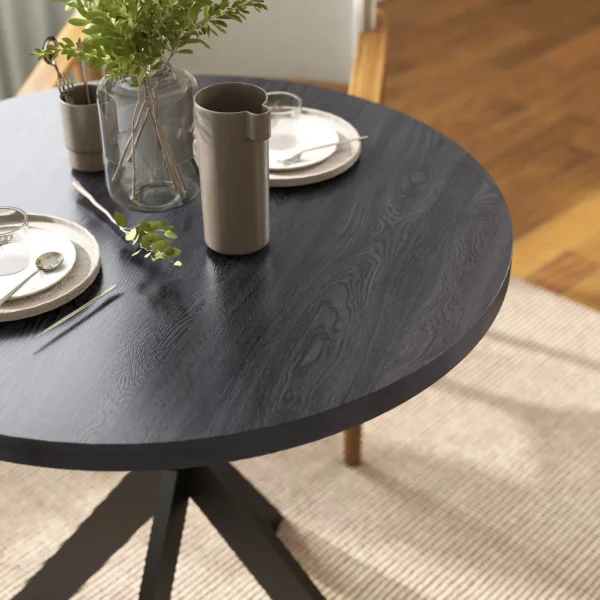 Esstisch 75 X 75 Cm Rund Küchentisch Für 2 4 Personen Modern Esszimmertisch Mit Spinnenfuß Schwarz