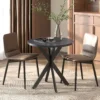 Esstisch 75 X 75 Cm Rund Küchentisch Für 2 4 Personen Modern Esszimmertisch Mit Spinnenfuß Schwarz