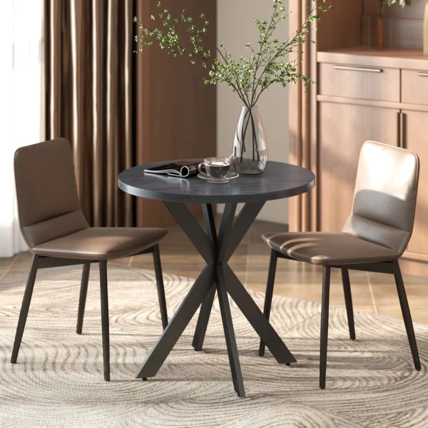 Esstisch 75 X 75 Cm Rund Küchentisch Für 2 4 Personen Modern Esszimmertisch Mit Spinnenfuß Schwarz