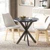 Esstisch 75 X 75 Cm Rund Küchentisch Für 2 4 Personen Modern Esszimmertisch Mit Spinnenfuß Schwarz
