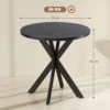 Esstisch 75 X 75 Cm Rund Küchentisch Für 2 4 Personen Modern Esszimmertisch Mit Spinnenfuß Schwarz
