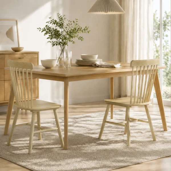 Esszimmerstühle 2er Set Küchenstühle Moderner Polsterstuhl Mit Geschwungener Rückenlehne Aus Kautschukholz Für Esszimmer