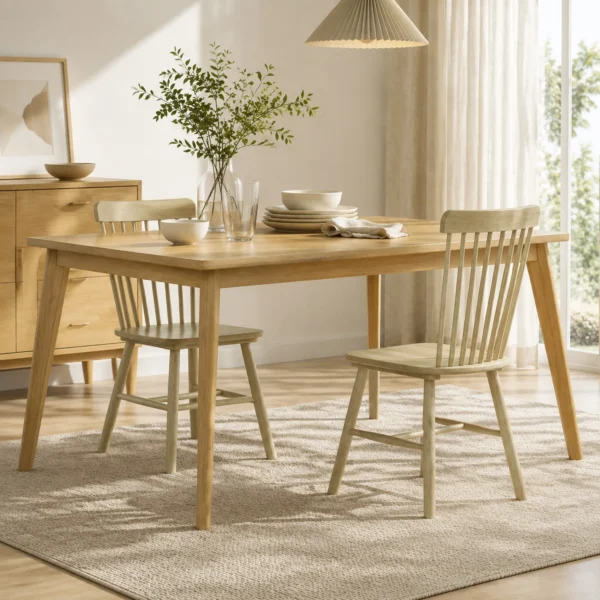 Esszimmerstühle 2er Set Küchenstühle Moderner Polsterstuhl Mit Geschwungener Rückenlehne Aus Kautschukholz Für Esszimmer