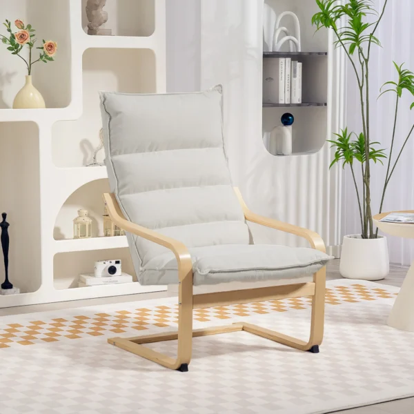 Fauteuil, Loungestoel Met Gebogen Poten En Armleuningen Voor Woonkamer