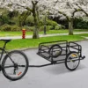 Fietsaanhanger Vrachtaanhanger Voor Fiets 40 Kg Draagvermogen Transportaanhanger Handwagen Koppeling Staal Zwart 139 X 71,5 X 49 Cm