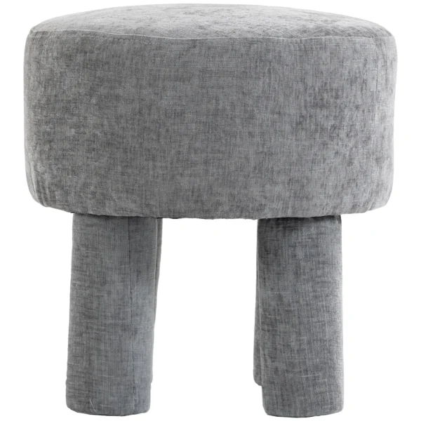 Fußhocker Aus Modernem Chenille Polsterhocker Mit Holzbeinen 43 Cm Hellgrau