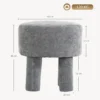 Fußhocker Aus Modernem Chenille Polsterhocker Mit Holzbeinen 43 Cm Hellgrau
