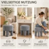 Fußhocker Aus Modernem Chenille Polsterhocker Mit Holzbeinen 43 Cm Hellgrau