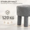 Fußhocker Aus Modernem Chenille Polsterhocker Mit Holzbeinen 43 Cm Hellgrau