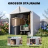 Garage Tent 2,2 X 1,6 M Waterdicht Apparatuurtent Met Roldeur Zadeldak Stalen Frame, UV bestendig Lichtgrijs