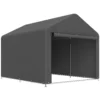 Garage Tent 2,3 X 2 M Waterafstotend Apparatuurtent Met Rolbare Ritsdeur Zadeldak, UV bestendig Donkergrijs