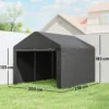 Garage Tent 2,3 X 2 M Waterafstotend Apparatuurtent Met Rolbare Ritsdeur Zadeldak, UV bestendig Donkergrijs