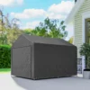 Garage Tent 2,3 X 2 M Waterafstotend Apparatuurtent Met Rolbare Ritsdeur Zadeldak, UV bestendig Donkergrijs