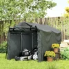 Garage Tent, Waterdicht Tentgarage Met Deur, UV bestendig 220 X 157 X 165 Cm Donkergrijs