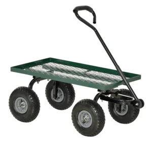 Gartenwagen Bis 150 Kg Handwagen Mit 180° Drehbarer Griff, Luftbereifung Für Gartenarbeit Rasen Schwarz