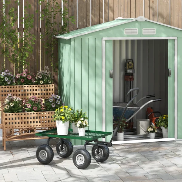 Gartenwagen Bis 150 Kg Handwagen Mit 180° Drehbarer Griff, Luftbereifung Für Gartenarbeit Rasen Schwarz