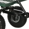 Gartenwagen Bis 150 Kg Handwagen Mit 180° Drehbarer Griff, Luftbereifung Für Gartenarbeit Rasen Schwarz