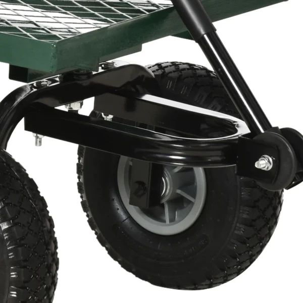 Gartenwagen Bis 150 Kg Handwagen Mit 180° Drehbarer Griff, Luftbereifung Für Gartenarbeit Rasen Schwarz