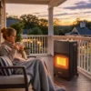 Gas Terrasverwarmer Buiten 1,5 4,2 KW Opvouwbaar Terrasverwarmer Met Wielen Beschermhoes 3 Vermogensniveaus Slang