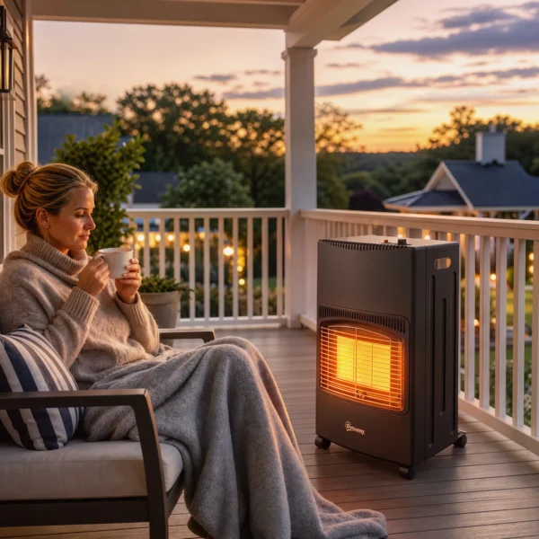 Gas Terrasverwarmer Buiten 1,5 4,2 KW Opvouwbaar Terrasverwarmer Met Wielen Beschermhoes 3 Vermogensniveaus Slang