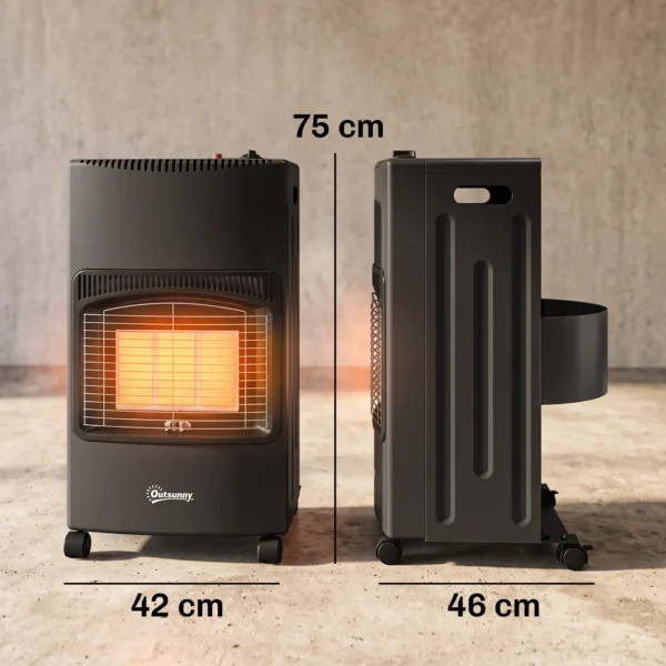 Gas Terrasverwarmer Buiten 1,5 4,2 KW Opvouwbaar Terrasverwarmer Met Wielen Beschermhoes 3 Vermogensniveaus Slang