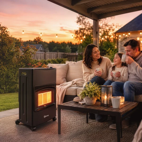 Gas Terrasverwarmer Buiten 1,5 4,2 KW Opvouwbaar Terrasverwarmer Met Wielen Beschermhoes 3 Vermogensniveaus Slang