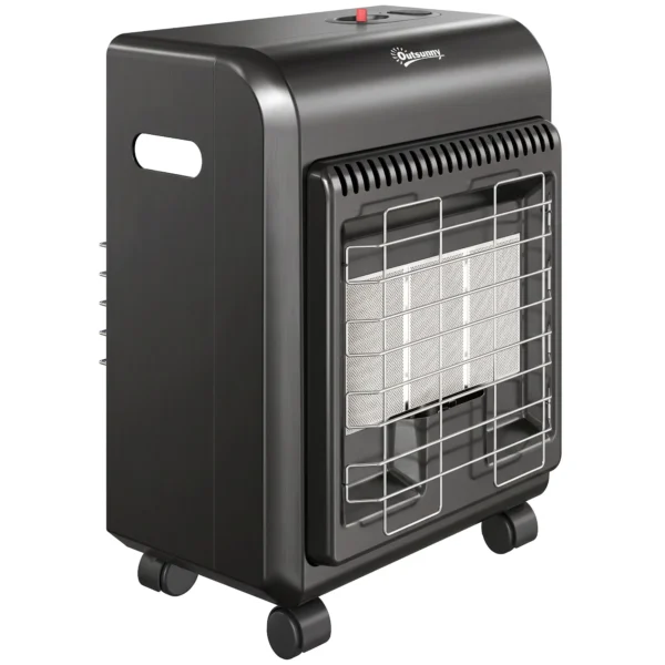 Gas Terrasverwarmer Outdoor 1,5 4,2 KW Terrasverwarmer Met Rollen 3 Vermogensniveaus 50 Cm Slang Drukregelaar