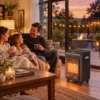 Gas Terrasverwarmer Outdoor 1,5 4,2 KW Terrasverwarmer Met Rollen 3 Vermogensniveaus 50 Cm Slang Drukregelaar