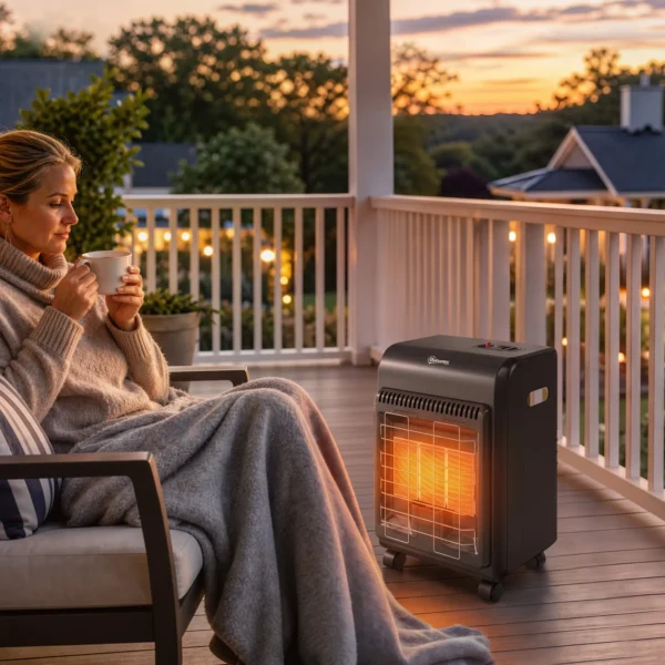 Gas Terrasverwarmer Outdoor 1,5 4,2 KW Terrasverwarmer Met Rollen 3 Vermogensniveaus 50 Cm Slang Drukregelaar