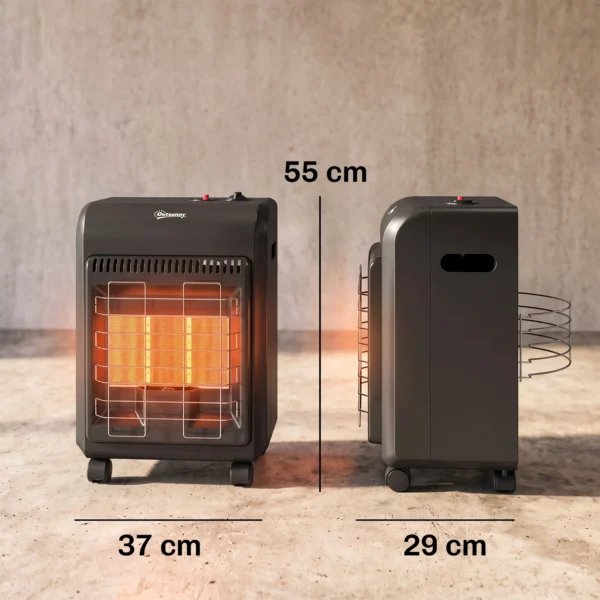 Gas Terrasverwarmer Outdoor 1,5 4,2 KW Terrasverwarmer Met Rollen 3 Vermogensniveaus 50 Cm Slang Drukregelaar