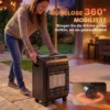 Gas Terrasverwarmer Outdoor 1,5 4,2 KW Terrasverwarmer Met Rollen 3 Vermogensniveaus 50 Cm Slang Drukregelaar