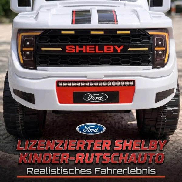 Glijauto Voor Peuters, Shelby Kinderauto Met Achtermand, Opklapbare Motorkap, Voor 18 72 Maanden, Wit