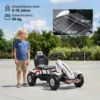 Gokart Trapauto Met Handrem, Verstelbare Zitplaats, Voor En Achteruitversnelling, Tot 50kg Voor Kinderen Van 5 12 Jaar Wit