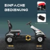 Gokart Trapauto Met Handrem, Verstelbare Zitplaats, Voor En Achteruitversnelling, Tot 50kg Voor Kinderen Van 5 12 Jaar Wit