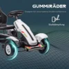Gokart Trapauto Met Handrem, Verstelbare Zitplaats, Voor En Achteruitversnelling, Tot 50kg Voor Kinderen Van 5 12 Jaar Wit