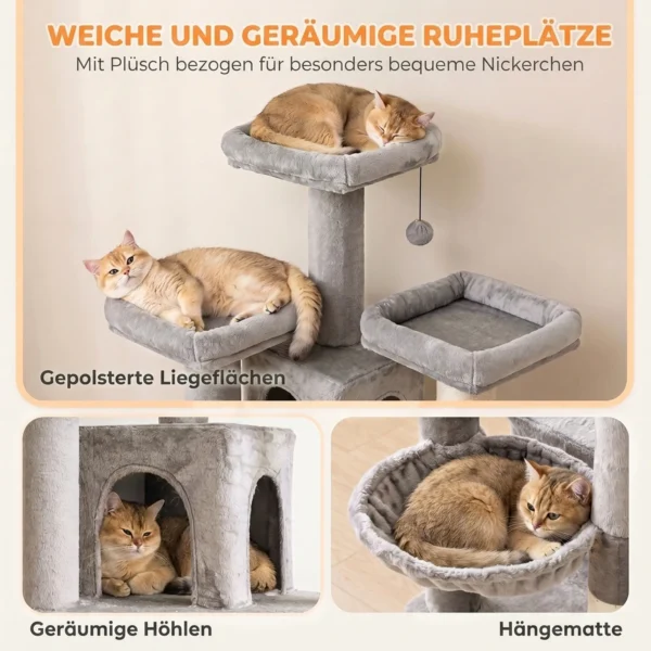 Grote Krabpaal 184 Cm Hoog Met 3 Krabstammen Ligvlakken Speelbal Hangmat Ladder, Katten Onder 6 Kg