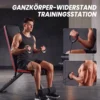 Hantelbank Verstellbar Klappbar Trainingsbank Mit Beinstrecker 7 Fach Verstellbarer Rückenlehne, Widerstandsbändern