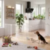 Haustierzaun, 10 Panel Barriere Mit Tür, Faltbar, Für Kleine & Mittelgroße Hunde, Kunststoff, Kohlenstoffstahl, Weiß