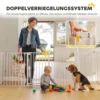 Haustierzaun, 10 Panel Barriere Mit Tür, Faltbar, Für Kleine & Mittelgroße Hunde, Kunststoff, Kohlenstoffstahl, Weiß