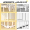 Haustierzaun, 5 Panel Barriere Mit Tür, Faltbar, Für Kleine & Mittelgroße Hunde, Kunststoff, Kohlenstoffstahl, Nylon, Weiß